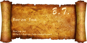Berze Tea névjegykártya