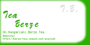 tea berze business card